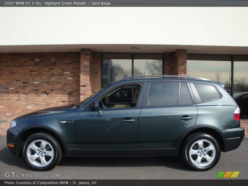Highland Green Metallic / Sand Beige 2007 BMW X3 3.0si