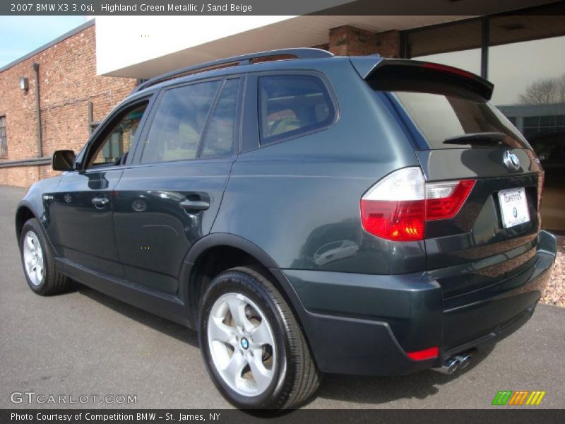 Highland Green Metallic / Sand Beige 2007 BMW X3 3.0si
