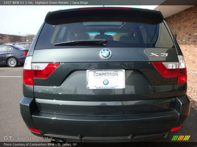 Highland Green Metallic / Sand Beige 2007 BMW X3 3.0si
