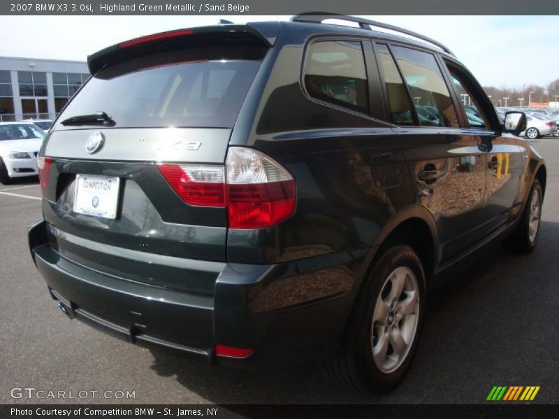 Highland Green Metallic / Sand Beige 2007 BMW X3 3.0si