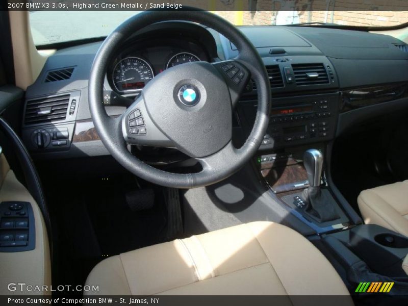 Highland Green Metallic / Sand Beige 2007 BMW X3 3.0si