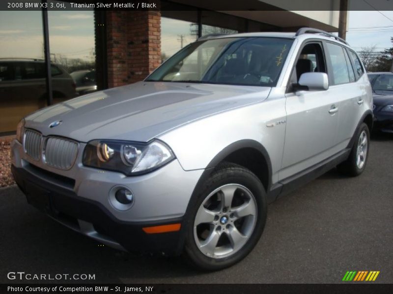 Titanium Silver Metallic / Black 2008 BMW X3 3.0si