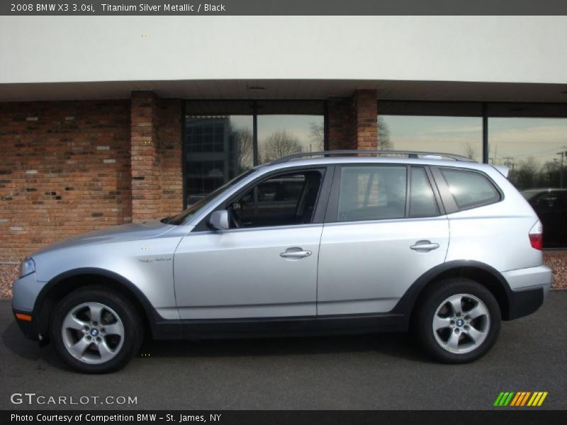 Titanium Silver Metallic / Black 2008 BMW X3 3.0si