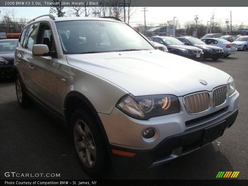 Titanium Silver Metallic / Black 2008 BMW X3 3.0si