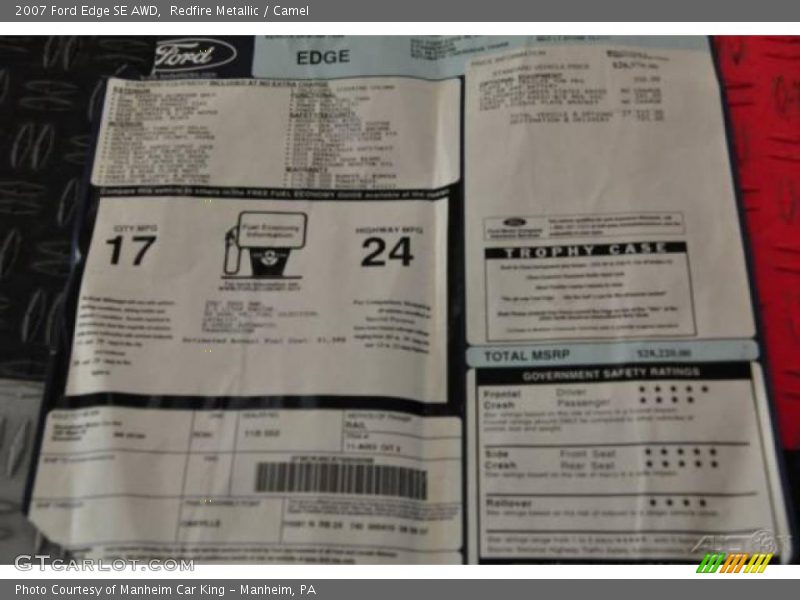 Redfire Metallic / Camel 2007 Ford Edge SE AWD