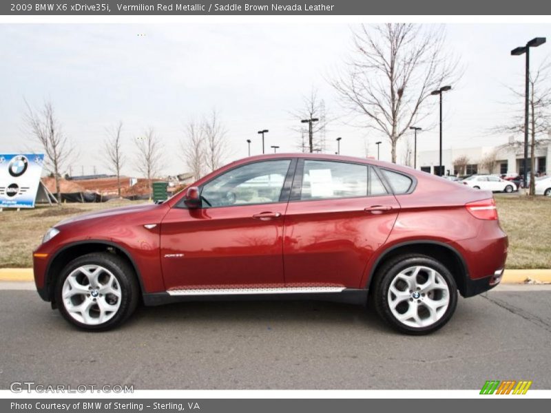 Vermilion Red Metallic / Saddle Brown Nevada Leather 2009 BMW X6 xDrive35i