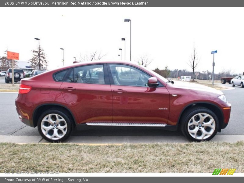 Vermilion Red Metallic / Saddle Brown Nevada Leather 2009 BMW X6 xDrive35i
