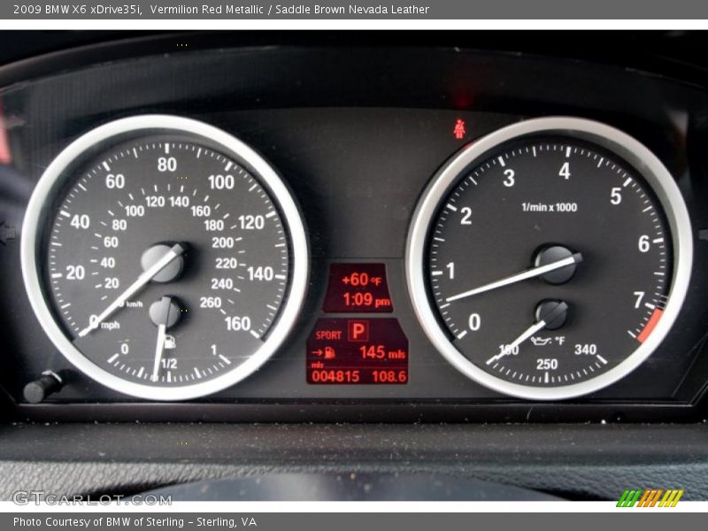 Vermilion Red Metallic / Saddle Brown Nevada Leather 2009 BMW X6 xDrive35i