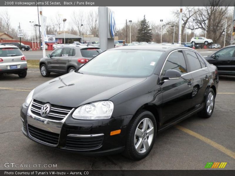 Black / Pure Beige 2008 Volkswagen Jetta SE Sedan