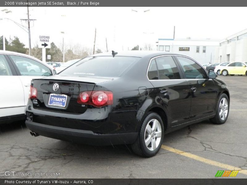 Black / Pure Beige 2008 Volkswagen Jetta SE Sedan