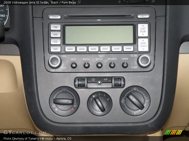 Black / Pure Beige 2008 Volkswagen Jetta SE Sedan