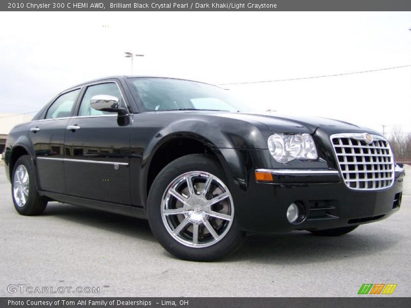 Brilliant Black Crystal Pearl / Dark Khaki/Light Graystone 2010 Chrysler 300 C HEMI AWD