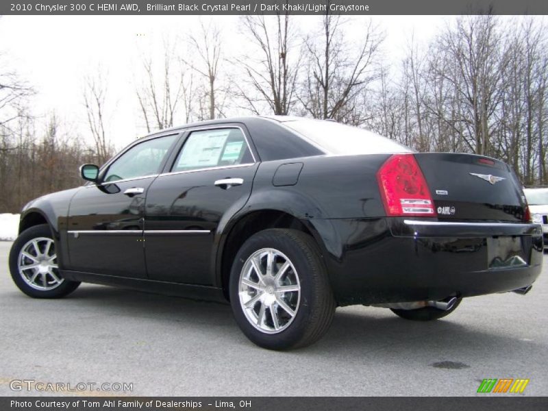 Brilliant Black Crystal Pearl / Dark Khaki/Light Graystone 2010 Chrysler 300 C HEMI AWD