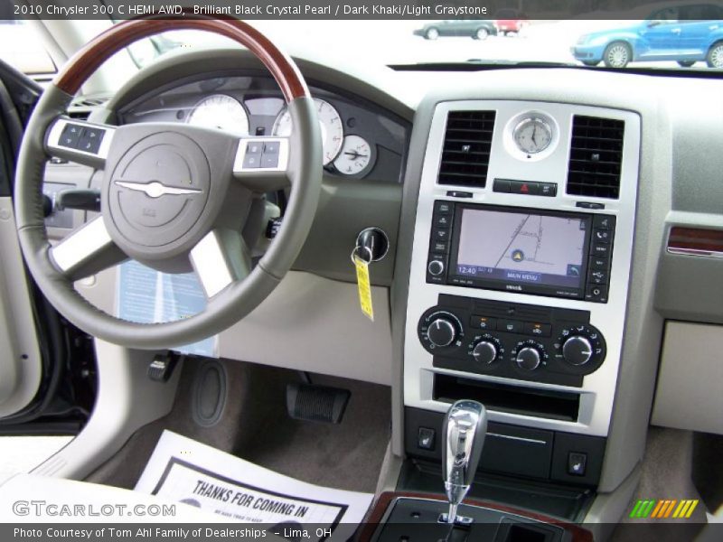 Brilliant Black Crystal Pearl / Dark Khaki/Light Graystone 2010 Chrysler 300 C HEMI AWD