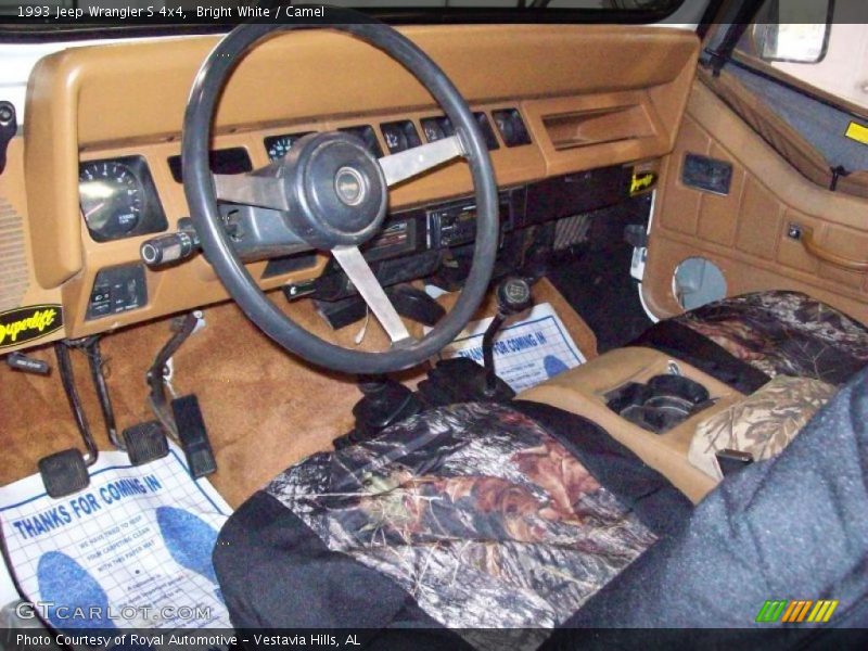 Bright White / Camel 1993 Jeep Wrangler S 4x4