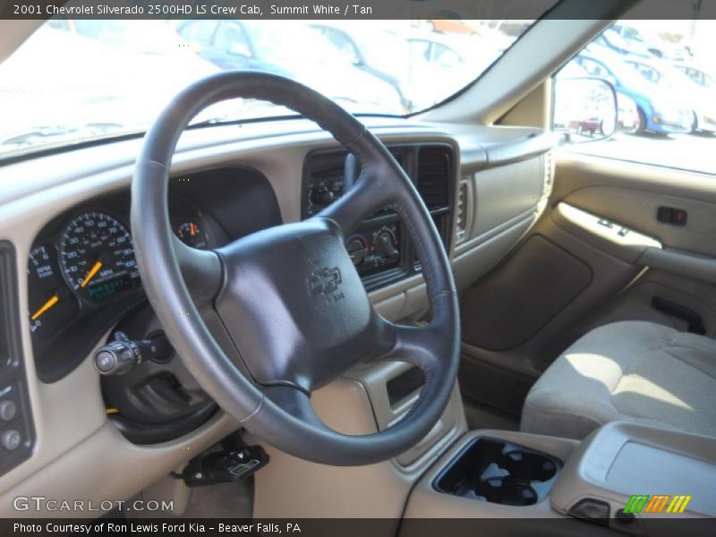 Summit White / Tan 2001 Chevrolet Silverado 2500HD LS Crew Cab
