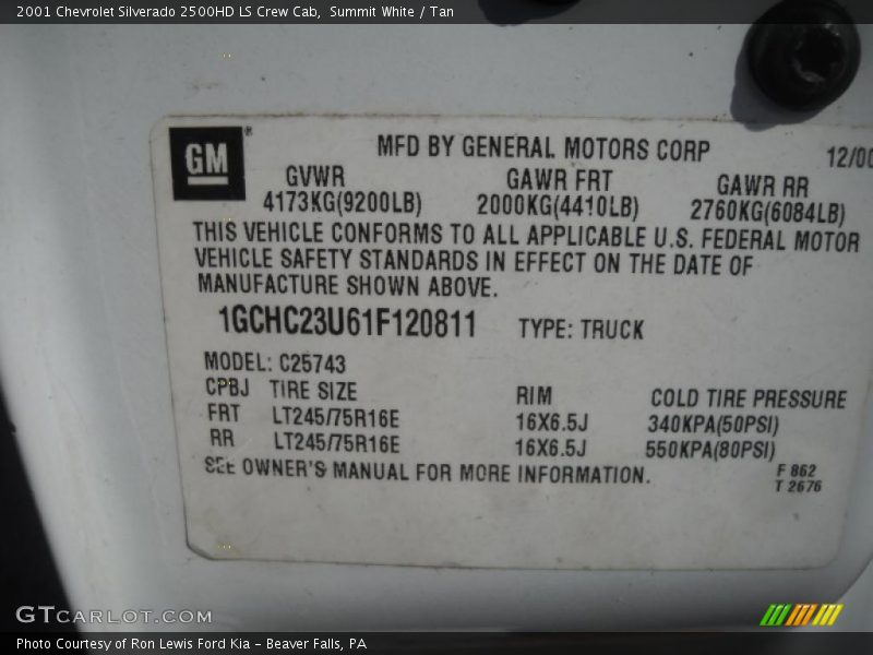 Summit White / Tan 2001 Chevrolet Silverado 2500HD LS Crew Cab