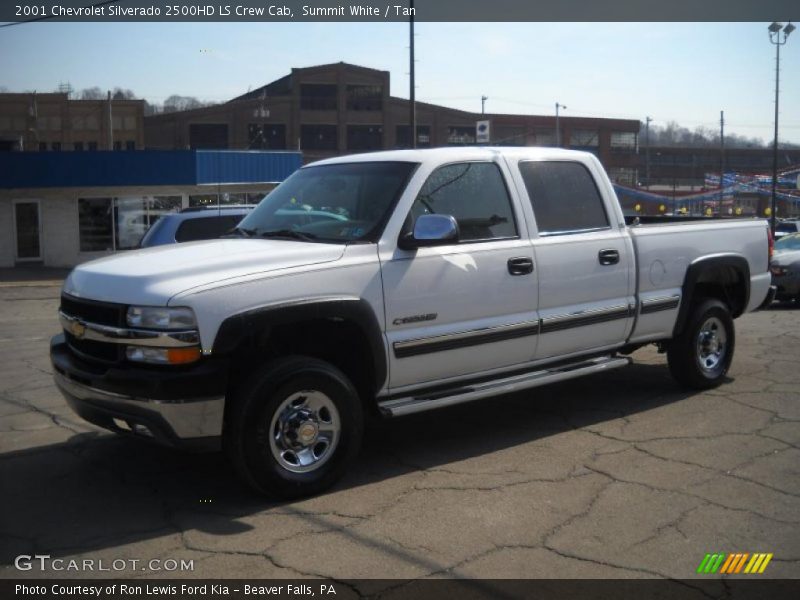 Summit White / Tan 2001 Chevrolet Silverado 2500HD LS Crew Cab