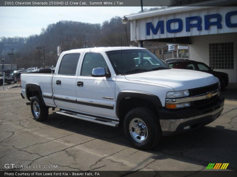 Summit White / Tan 2001 Chevrolet Silverado 2500HD LS Crew Cab