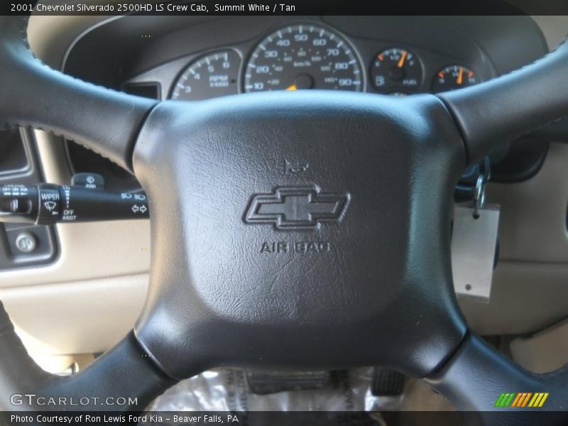 Summit White / Tan 2001 Chevrolet Silverado 2500HD LS Crew Cab