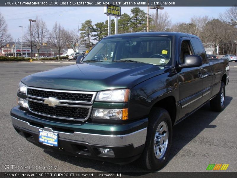 Dark Green Metallic / Dark Charcoal 2007 Chevrolet Silverado 1500 Classic LS Extended Cab 4x4