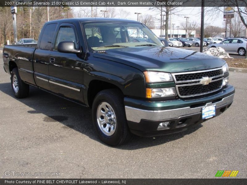 Dark Green Metallic / Dark Charcoal 2007 Chevrolet Silverado 1500 Classic LS Extended Cab 4x4