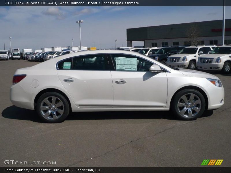 White Diamond Tricoat / Cocoa/Light Cashmere 2010 Buick LaCrosse CXL AWD