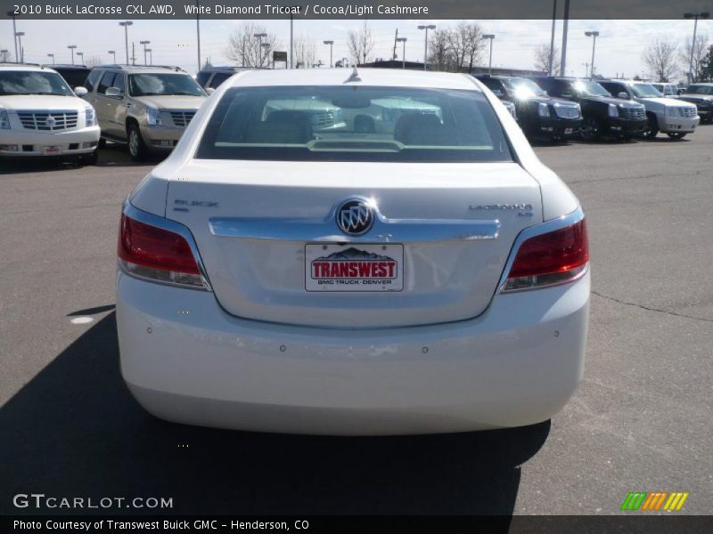 White Diamond Tricoat / Cocoa/Light Cashmere 2010 Buick LaCrosse CXL AWD