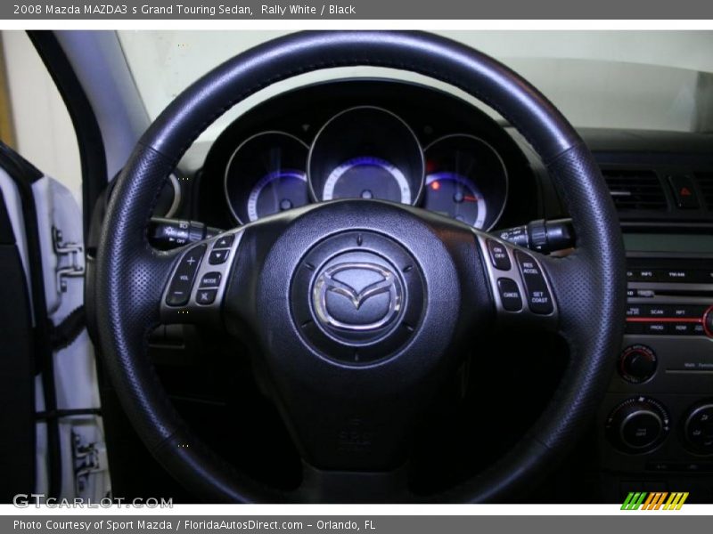 Rally White / Black 2008 Mazda MAZDA3 s Grand Touring Sedan