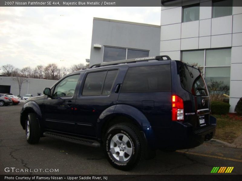 Majestic Blue Metallic / Desert 2007 Nissan Pathfinder SE 4x4
