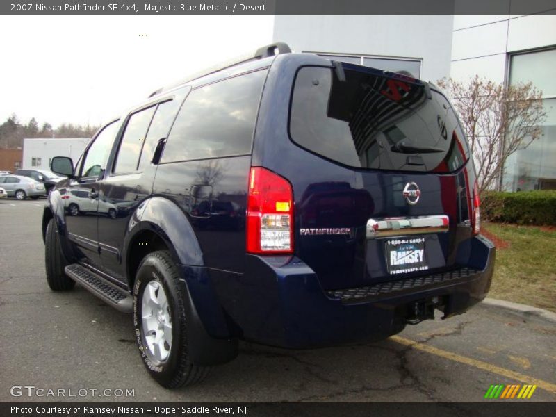 Majestic Blue Metallic / Desert 2007 Nissan Pathfinder SE 4x4