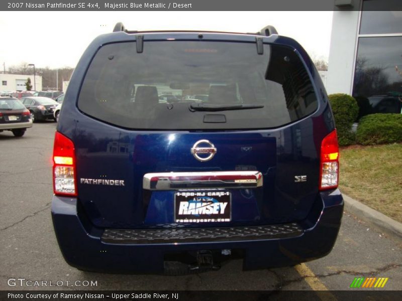 Majestic Blue Metallic / Desert 2007 Nissan Pathfinder SE 4x4