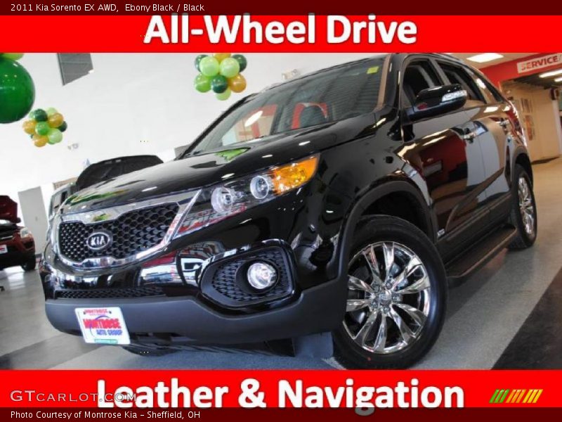 Ebony Black / Black 2011 Kia Sorento EX AWD