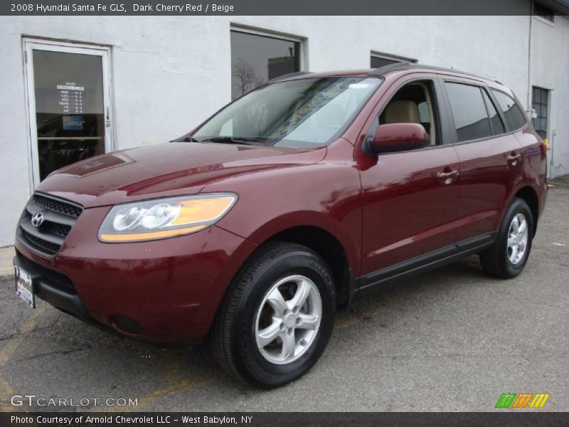Dark Cherry Red / Beige 2008 Hyundai Santa Fe GLS