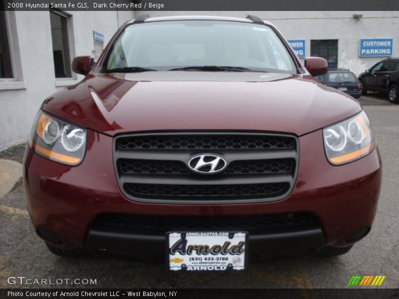 Dark Cherry Red / Beige 2008 Hyundai Santa Fe GLS