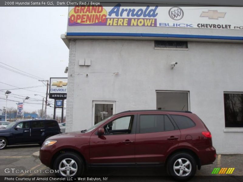 Dark Cherry Red / Beige 2008 Hyundai Santa Fe GLS