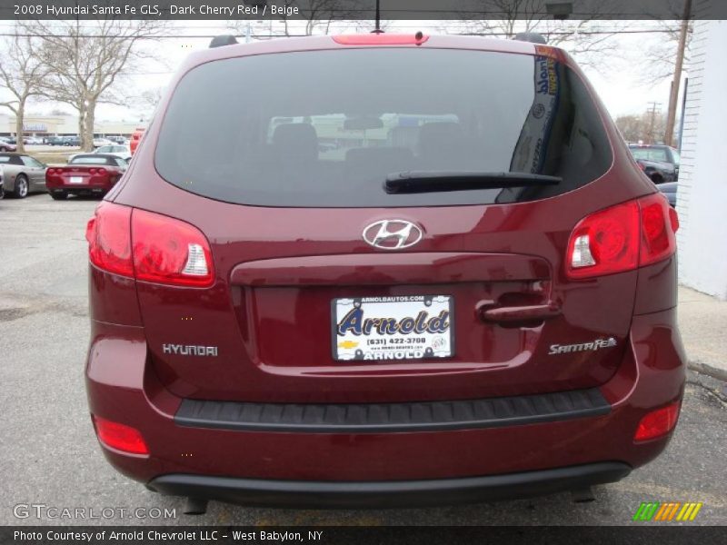 Dark Cherry Red / Beige 2008 Hyundai Santa Fe GLS