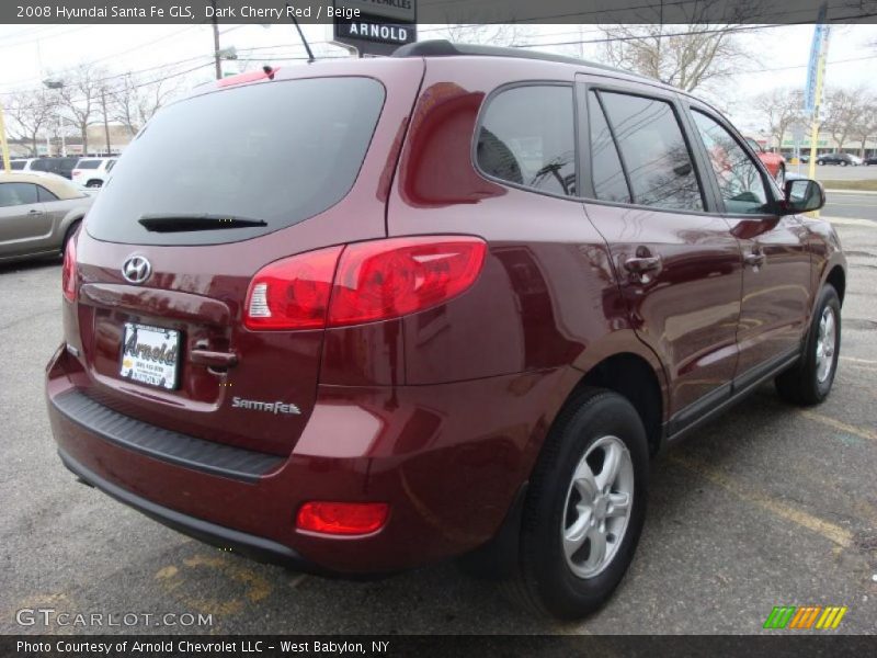 Dark Cherry Red / Beige 2008 Hyundai Santa Fe GLS