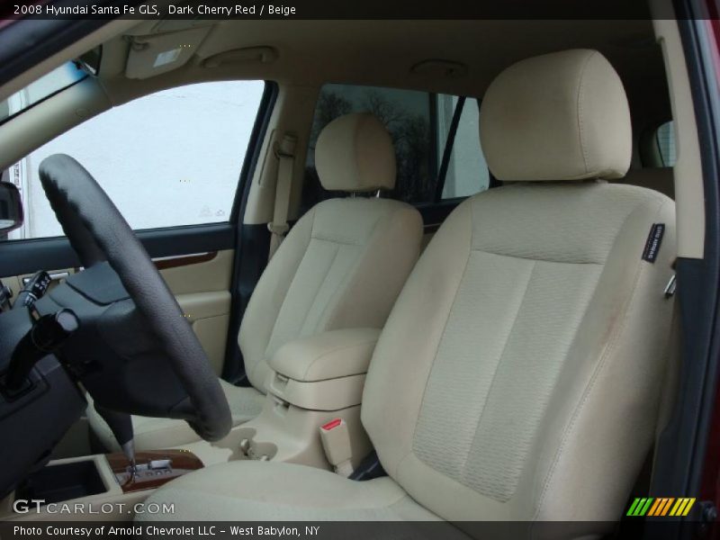 Dark Cherry Red / Beige 2008 Hyundai Santa Fe GLS