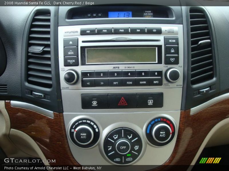 Dark Cherry Red / Beige 2008 Hyundai Santa Fe GLS