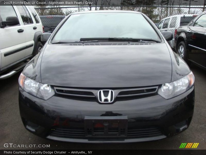 Nighthawk Black Pearl / Gray 2008 Honda Civic LX Coupe