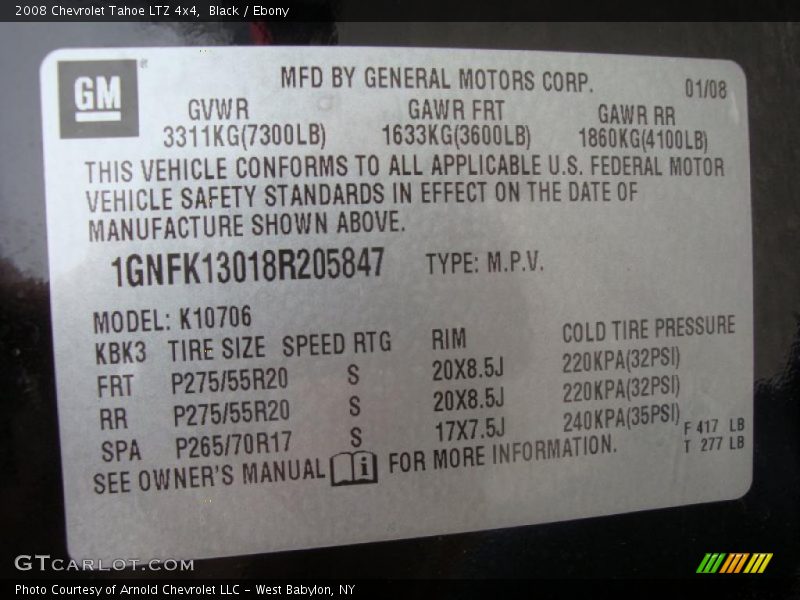 Black / Ebony 2008 Chevrolet Tahoe LTZ 4x4