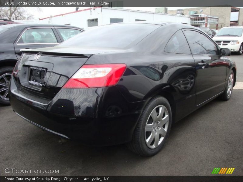 Nighthawk Black Pearl / Gray 2008 Honda Civic LX Coupe