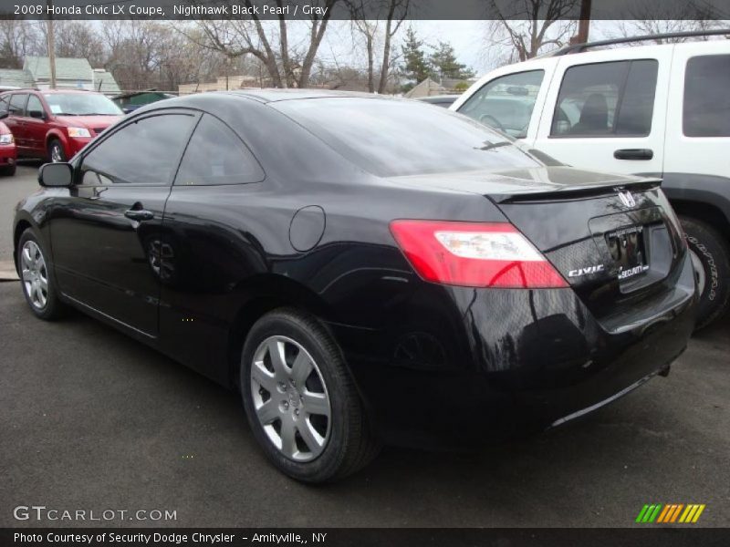 Nighthawk Black Pearl / Gray 2008 Honda Civic LX Coupe