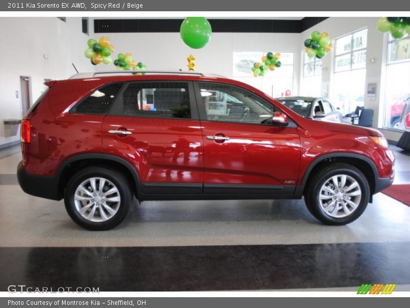 Spicy Red / Beige 2011 Kia Sorento EX AWD