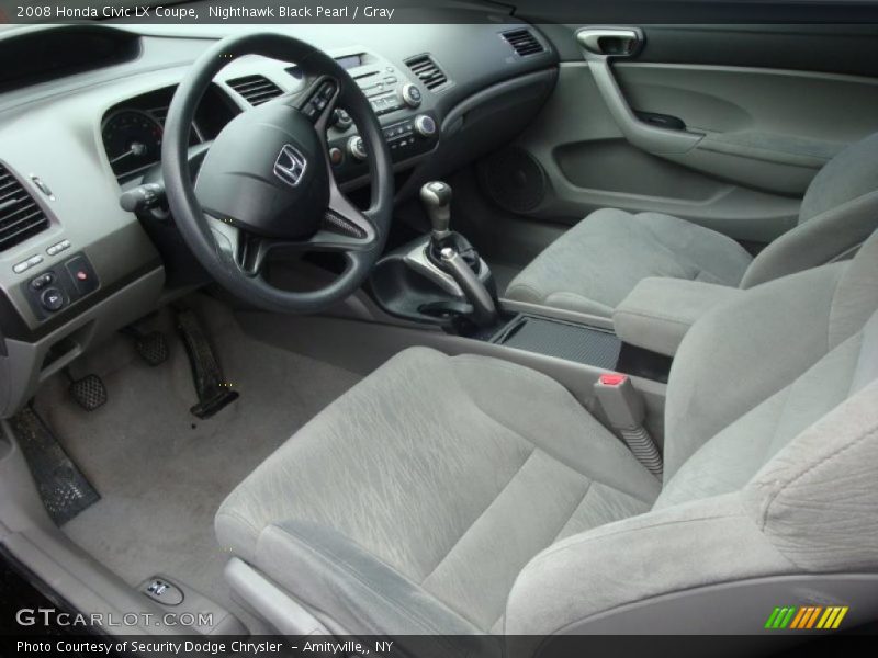 Nighthawk Black Pearl / Gray 2008 Honda Civic LX Coupe