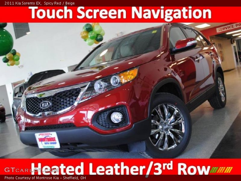 Spicy Red / Beige 2011 Kia Sorento EX