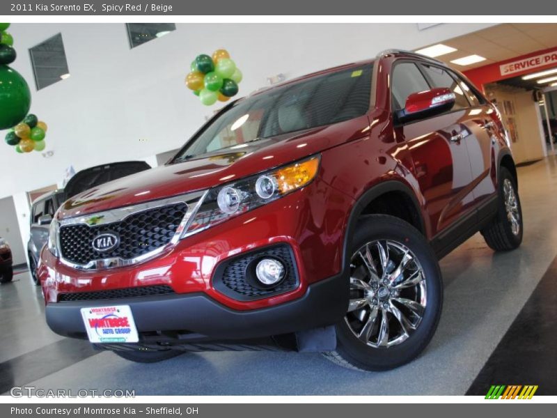 Spicy Red / Beige 2011 Kia Sorento EX