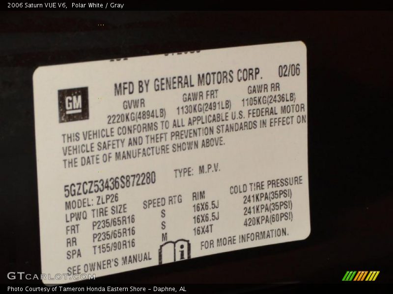 Polar White / Gray 2006 Saturn VUE V6