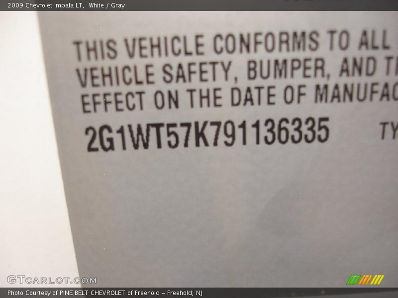 White / Gray 2009 Chevrolet Impala LT